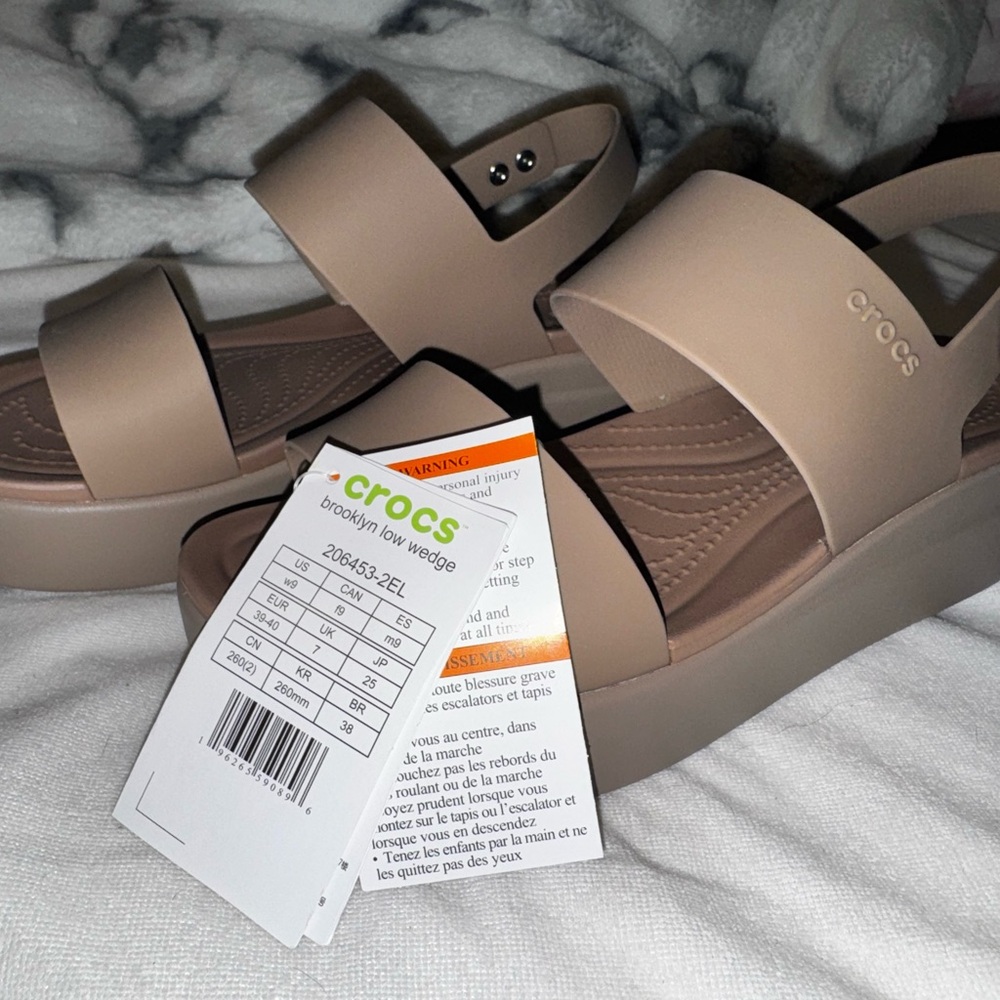 CROCS Women's Wedge Sandals - Beige